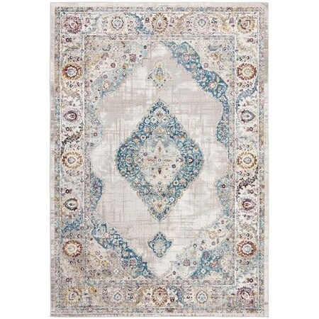 Safavieh Aria Power Loomed Round Area RugBlue & Ivory 6 ft.-5 in. x 6 ft.-5 in. ARA116A-6R